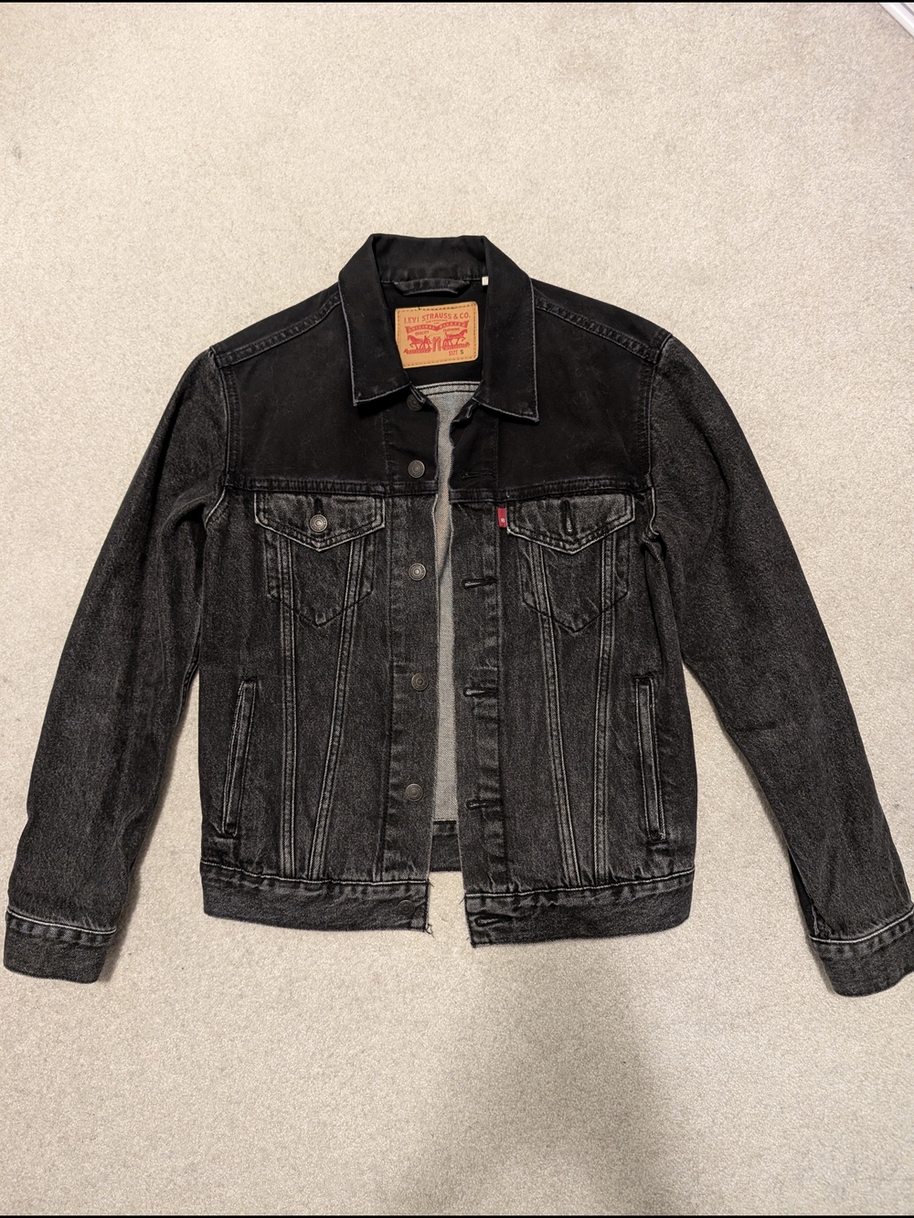 Levi's Black and Charcoal Denim Shirt Jacket